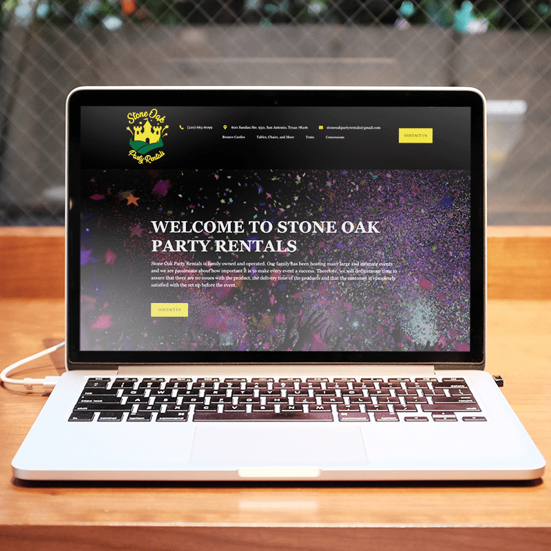 Website For Stone Oak Party Rental